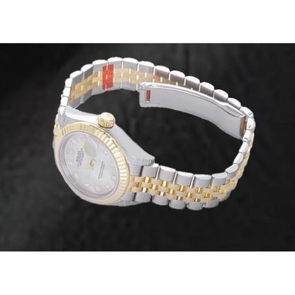 natural round diamond watch side angle