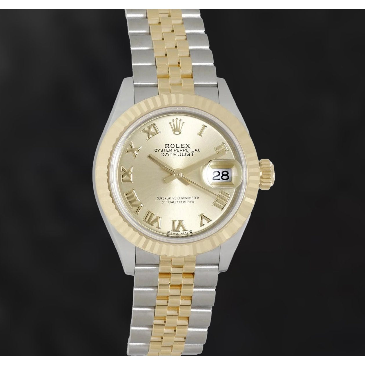 natural diamond watch front view