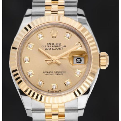 natural round diamond watch front view