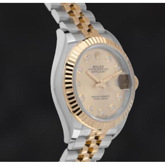 natural round diamond watch side angle