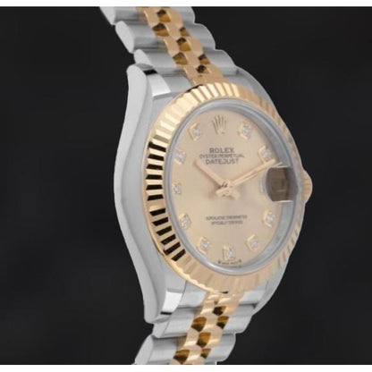 natural round diamond watch side angle