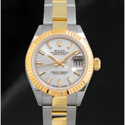 Natural Rolex Lady Datejust 26mm Automatic Silver Dial Ladies Oyster Watch 18K Gold