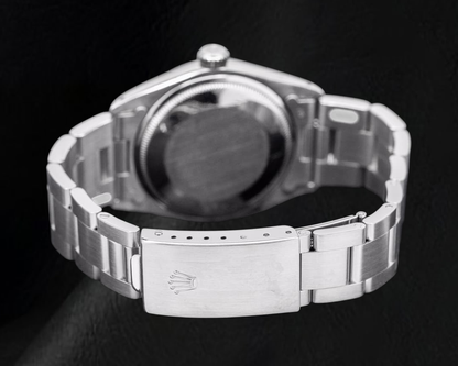 Rolex Blue Stick Dial Datejust 36mm Fluted Bezel Stainless Steel Watch