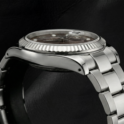 Rolex 36 mm Chocolate Diamond Dial Stainless Steel Watch Oyster Band