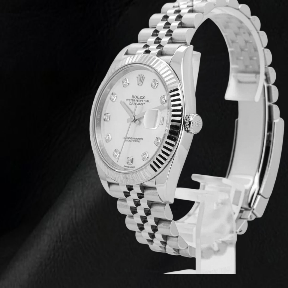 Rolex Datejust 41mm Mother of Pearl Diamond Dial Jubilee Bracelet Stainless Steel Watch