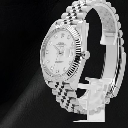 Rolex Datejust 41mm Mother of Pearl Diamond Dial Jubilee Bracelet Stainless Steel Watch