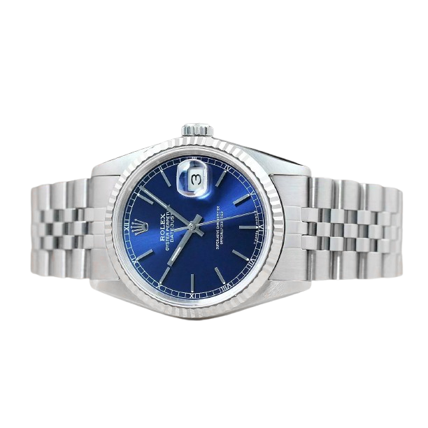 Rolex Datejust Year 2000 Blue Stick Dial 36 mm Stainless Steel Watch