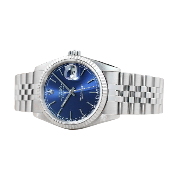 Rolex Datejust Year 2000 Blue Stick Dial 36 mm Stainless Steel Watch