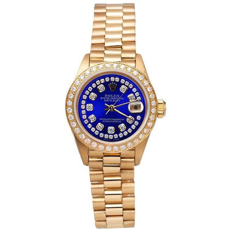 Diamond Dial Presidential Style Ladies Watch Yg