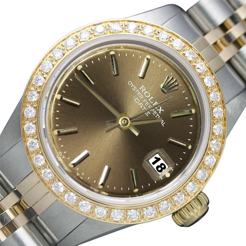 Champagne Stick Dial Diamond Bezel Watch 