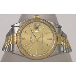 Rolex Date Just Men Watch 36 Mm Champagne Dial Two Tone Bracelet