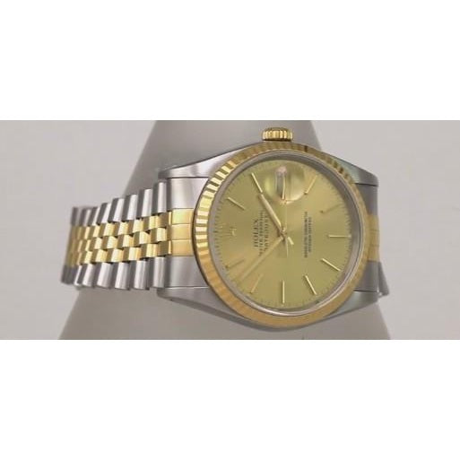 Watch 36 Mm Champagne Dial Two Tone Bracelet