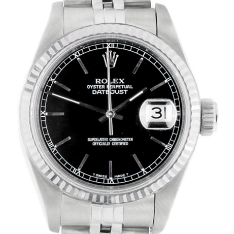 Rolex Date Just Mens 36mm Watch Black Stick Dial Quick Set