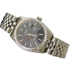 Rolex Date Watch Stainless Steel W Silver Hash Marks