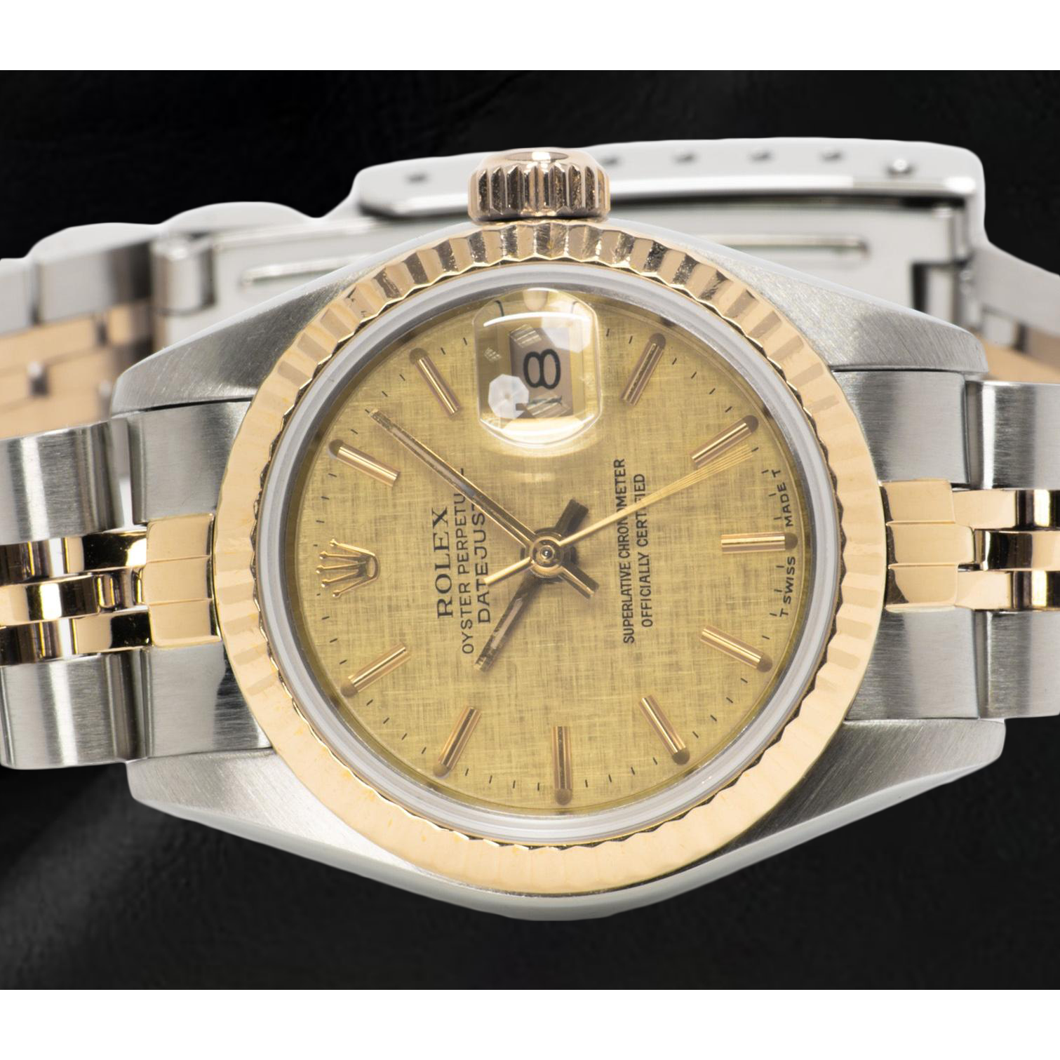 Rolex Datejust 26 mm Champagne Stick Dial Two Tone Ladies Watch