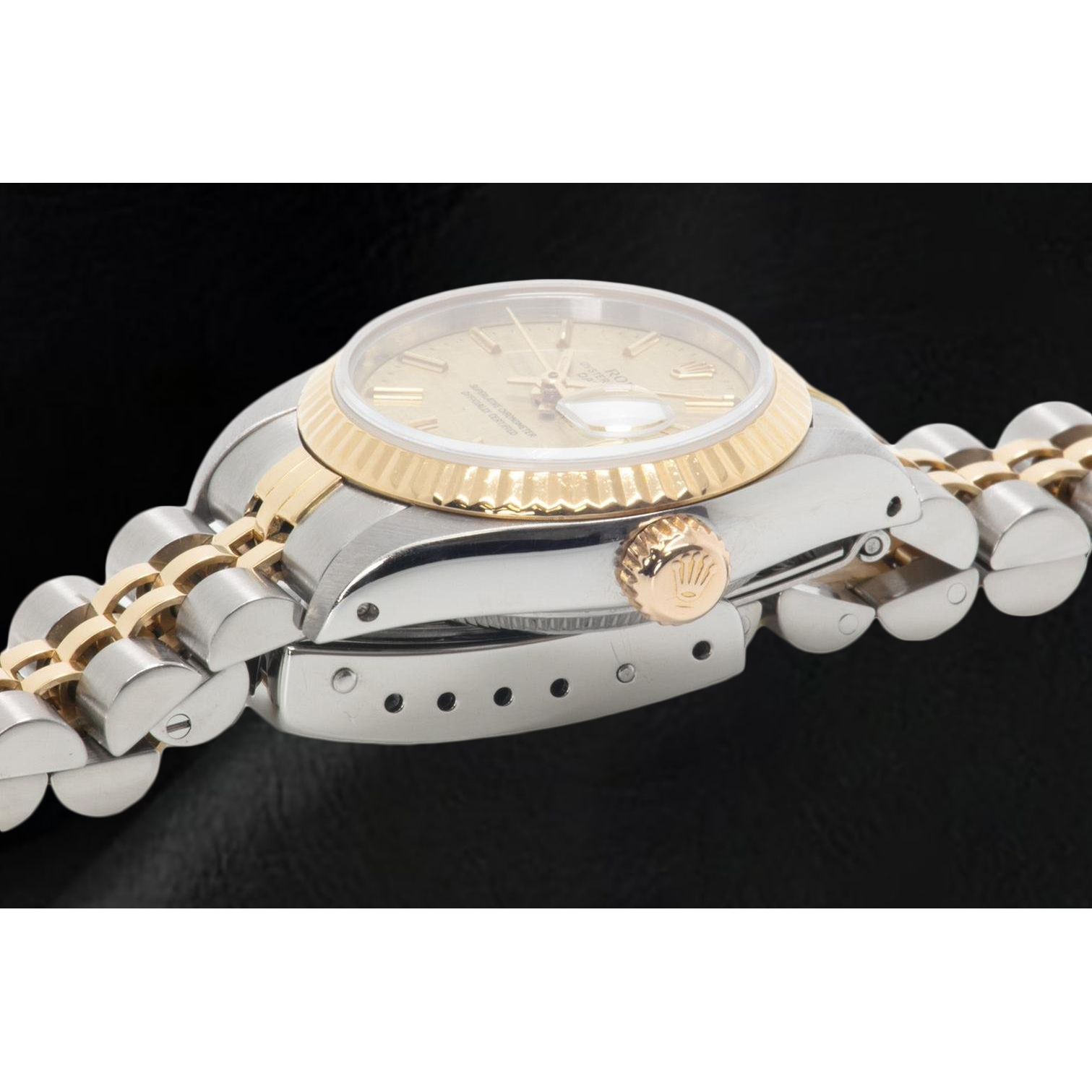 Rolex Datejust 26 mm Champagne Stick Dial Two Tone Ladies Watch