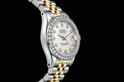 Rolex Datejust 6917 Lady 26mm White Mother Of Pearl Diamond Dial Two Tone Watch
