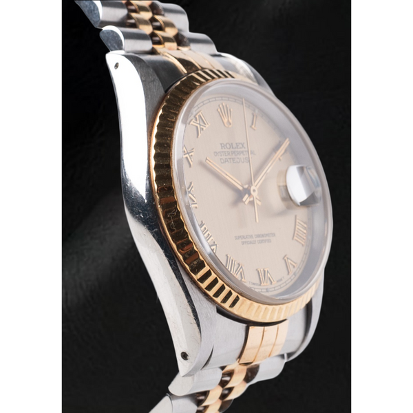 Rolex Datejust Champagne Roman Dial 36 mm Two Tone Watch