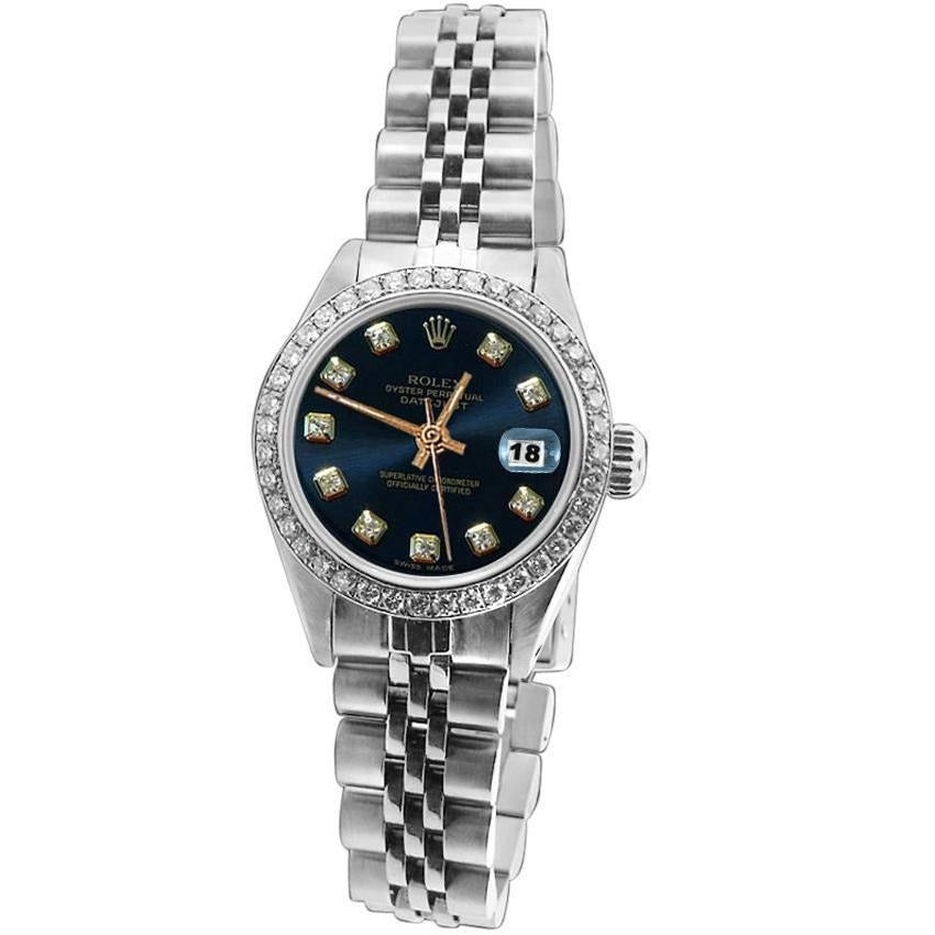 Datejust Ladies Watch Black Dial Bezel Ss Jubilee 