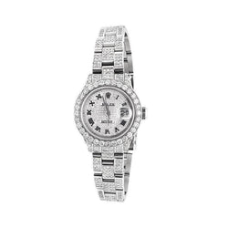 Rolex Datejust Ladies Watch Fully Diamond Bracelet 12 Carats