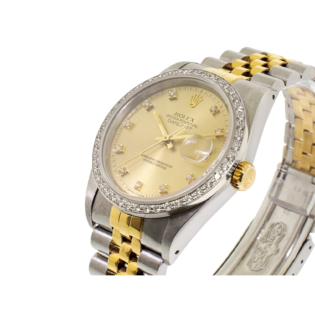 Diamond Bezel Two-Tone Bracelet Quick Set