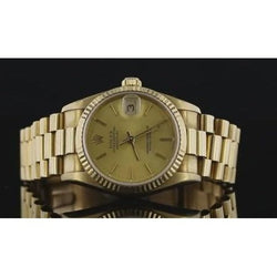 Rolex Datejust Midsize Watch Champagne Dial Flutedbezel Yellow Gold