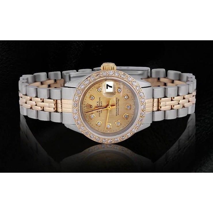 Diamond Dial Bezel Ladies Watch Ss & Gold