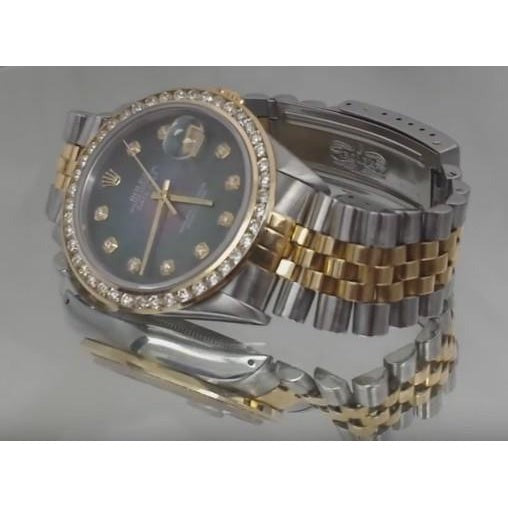 Rolex Datejust Watch 3.5 Carats Custom Diamond Bezel Two Tone QUICK SET
