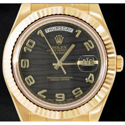 Rolex Day Date Ii 41 Mm Black Arabic Dial Men Watch Yellow Gold