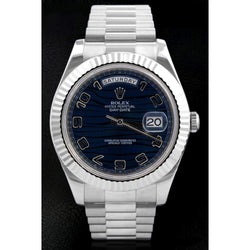 Rolex Day Date Ii 41Mm Blue Arabic Dial Men Watch White Gold 18K