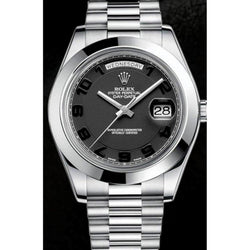 Rolex Day Date Ii 41 Mm Platinum President Bracelet Black Dial