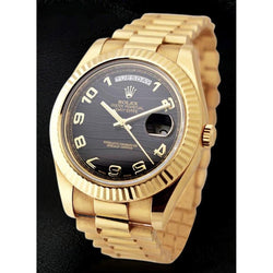 Rolex Day Date Two 41 Mm Men Watch Domed Bezel Yellow Gold