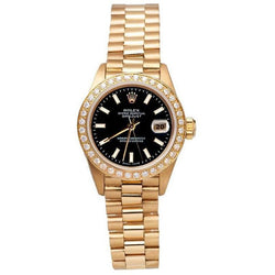 Rolex Dj Stick Dial Presidential Style Ladies Watch Diamond Bezel