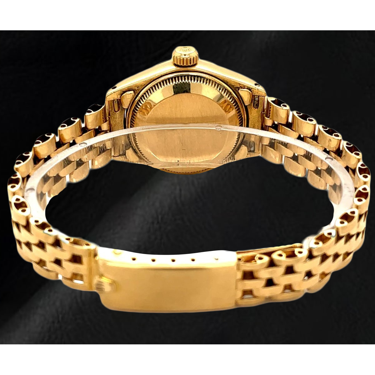 Rolex Dtaejust President Style Yellow Gold Ladies Watch With White Stick Dial