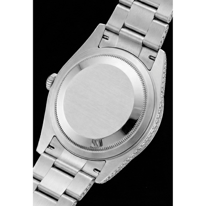 Rolex Iced Out 36 mm Bustdown Chocolate Diamond Dial Stainless Steel Watch Oyster Band