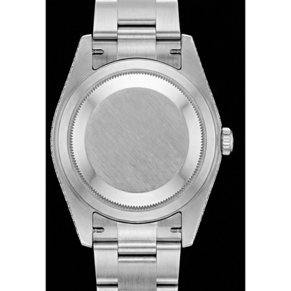 Rolex Iced Out 36 mm Bustdown Chocolate Diamond Dial Stainless Steel Watch Oyster Band