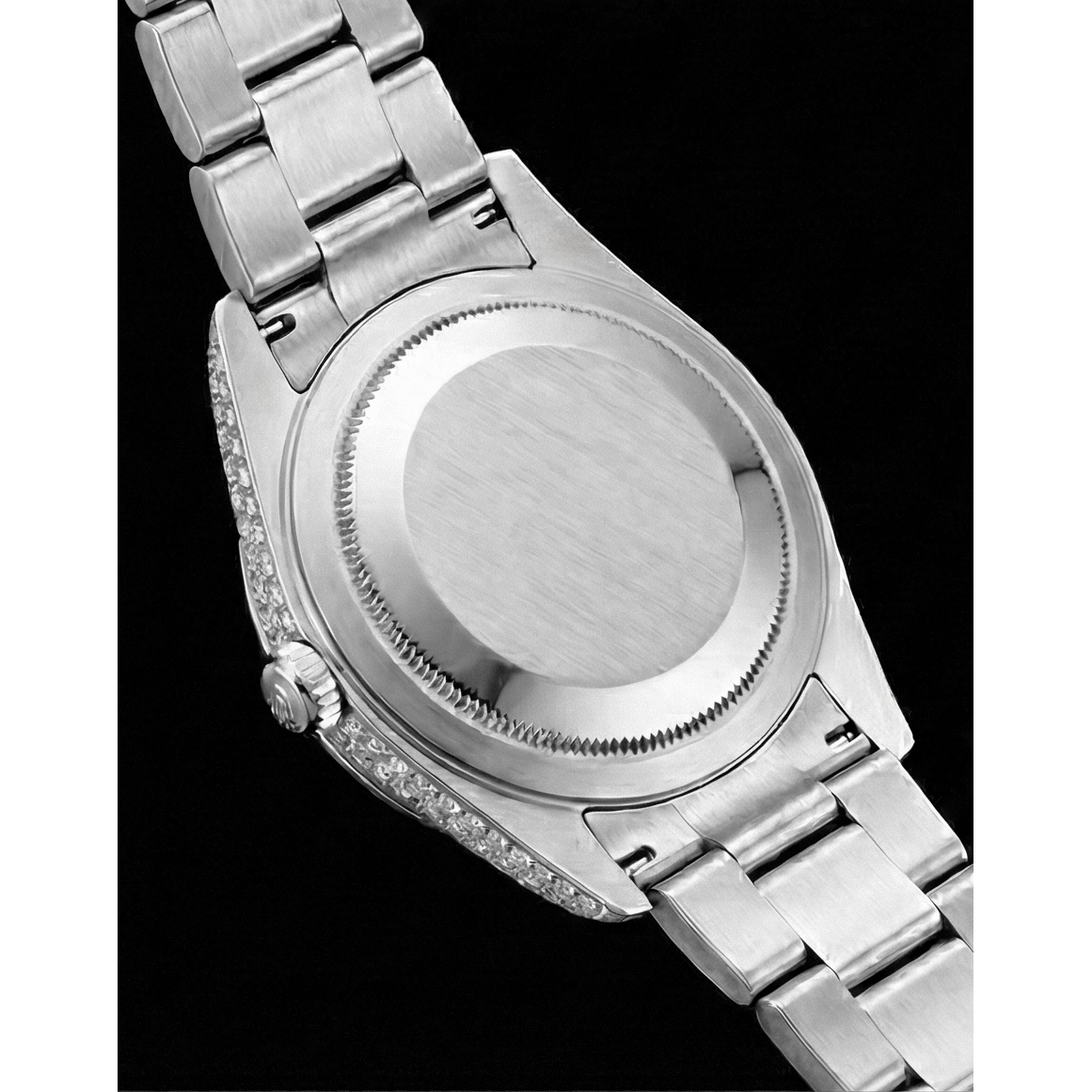 Rolex Iced Out 41 mm Bustdown Chocolate Diamond Dial Stainless Steel Watch Oyster Band