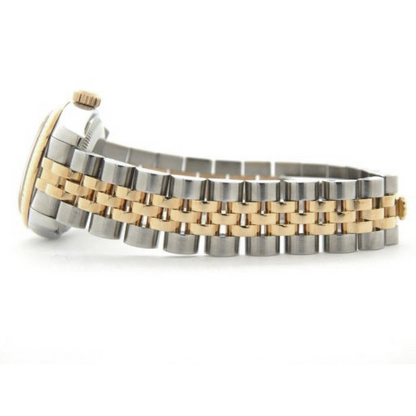 Rolex Lady-Datejust 26 mm Champagne Stick Dial Two Tone Watch