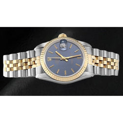 Rolex Lady Datejust 18K Yellow Gold Steel Blue Dial 31mm Watch