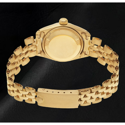 Rolex Lady Datejust President Style CHampagne 26 mm Yellow Gold Watch