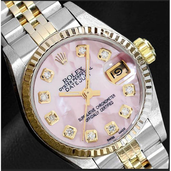 Rolex Pink Diamond Dial 1994 Two Tone 26 mm 