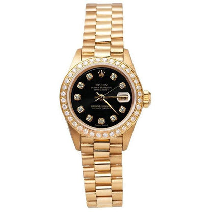 Rolex Presidential Style Watch Black Diamond 