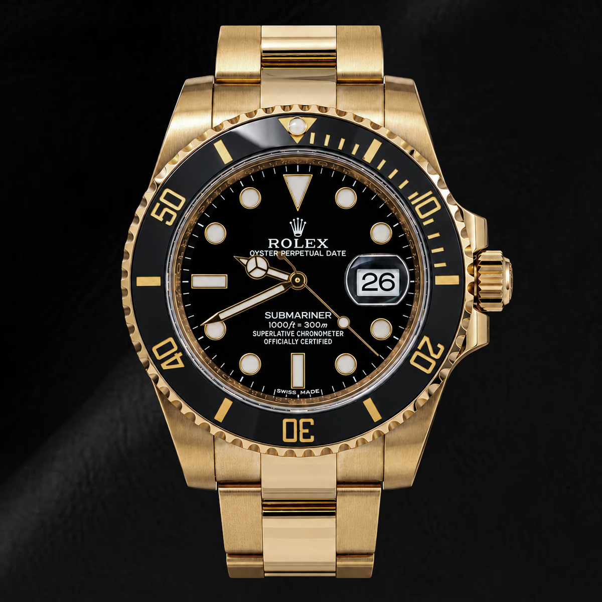 Rolex Submariner Date 40mm116618LN Black Dial Black Ceramic Bezel Watch