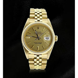 Rolex Yellow Gold Datejust Men'S Watch Jubilee Band Champagne Dial