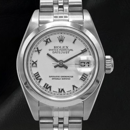 Rolex Ladies Datejust Jubilee Bracelet White Roman Dial Watch