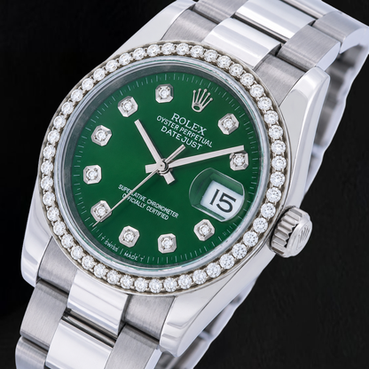 Rolex 116200 Datejust 36mm Green Diamond Dial Stainless Steel Watch