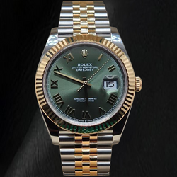 Rolex 126333 Datejust 41mm Green Roman Dial Two Tone Watch