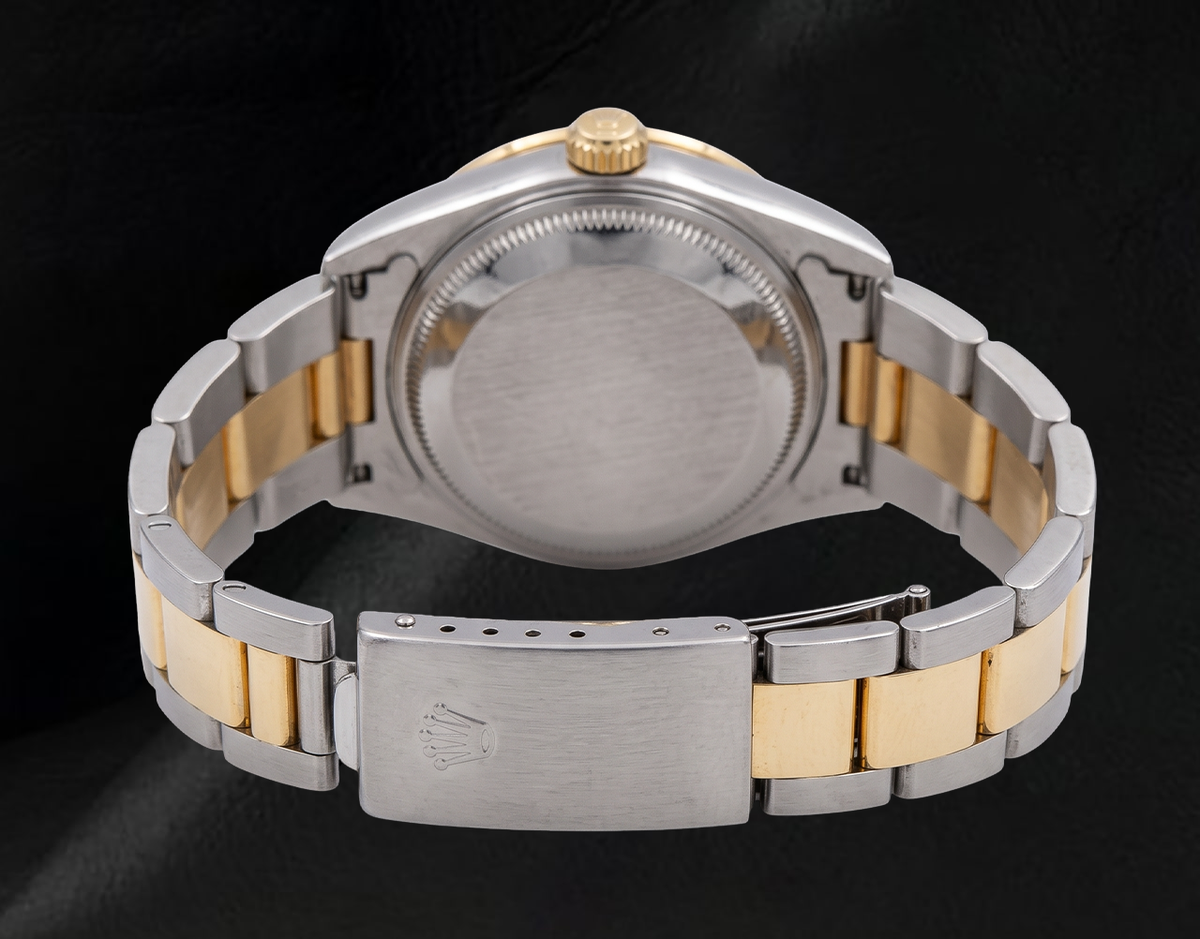 Rolex 14233 White Mother of Pearl Diamond Dial 34mm Two Tone Watch