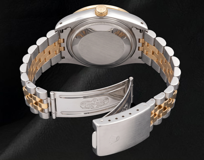 Rolex 15223 Silver Diamond Dial 34mm Two Tone Watch