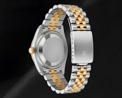 Rolex 16013 Datejust 36mm Champagne Diamond Dial Diamond Bezel Watch Two Tone